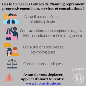 image illustrant les différents services des CPF (reprise progressive des services à partir du 18 mai 2020)