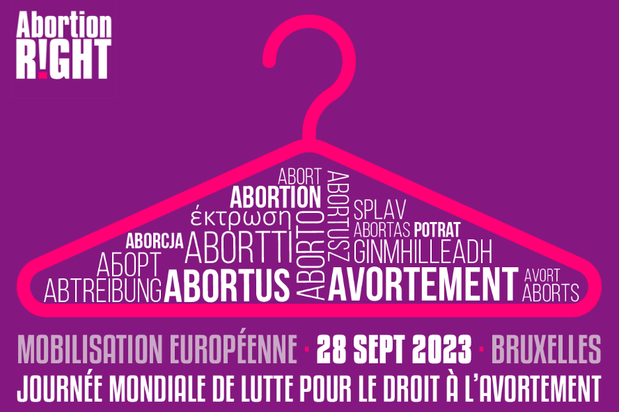 Image représentant la mobilisation européenne dans le cadre du 28 septembre 2023, journée mondiale pour l'accès à l'avortement